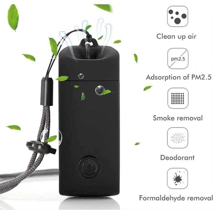 
Nano OEM manufacturer USB necklace portable hanging neck air purifier 