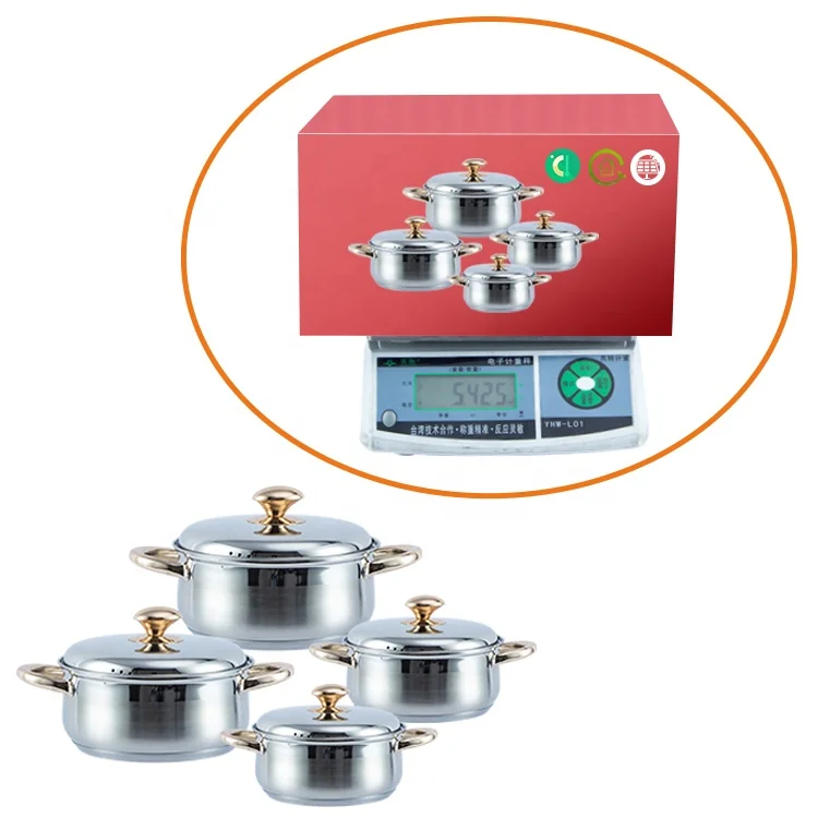 8 pcs belly shaped casserole set stainless steel cookware set with capsule bottom