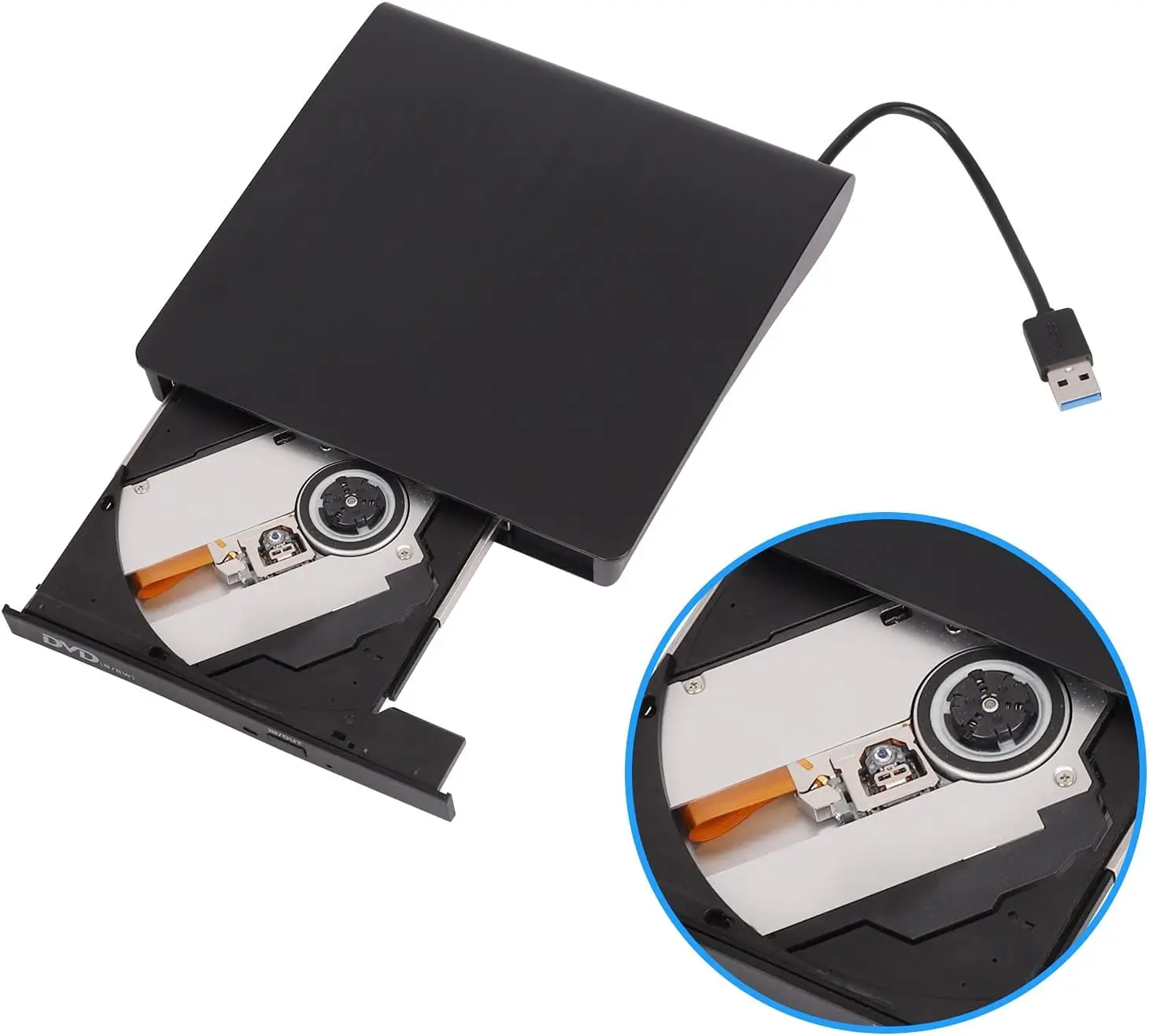 External DVD Drive for Laptop USB3.0 CD Player DVD Drive ROM +/-RW Optical Reader Writer Burner for PC Desktops