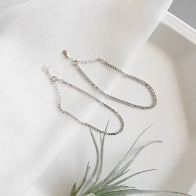 sterling silver 925 fine jewelry bracelet minority fashion design chic style side chain bracelet