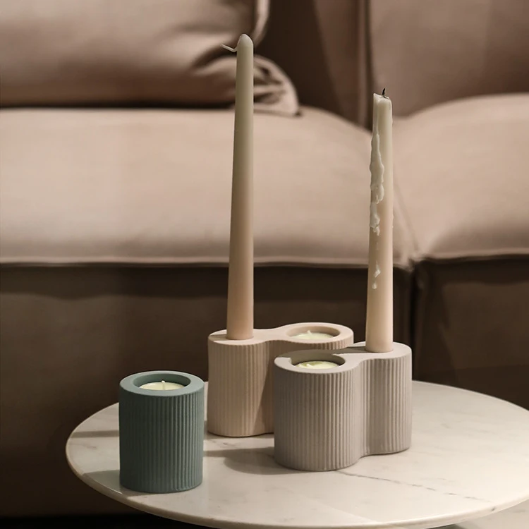 Оптовая продажа, простой керамический подсвечник ручной работы, декоративные подсвечники
