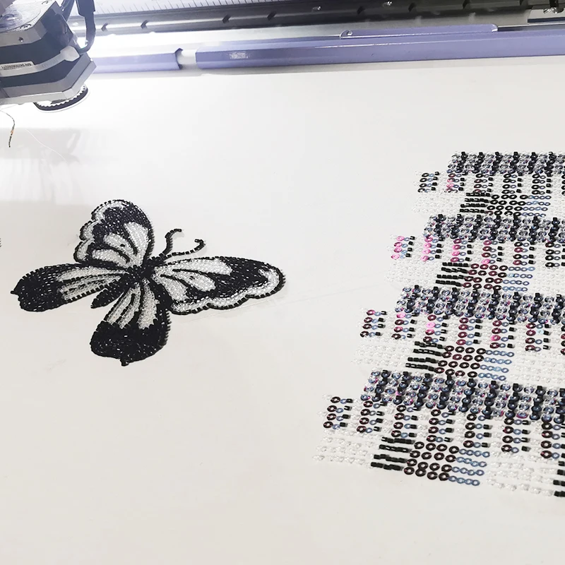 beads device Galaxy embroidery machine two color four color sequin  beads