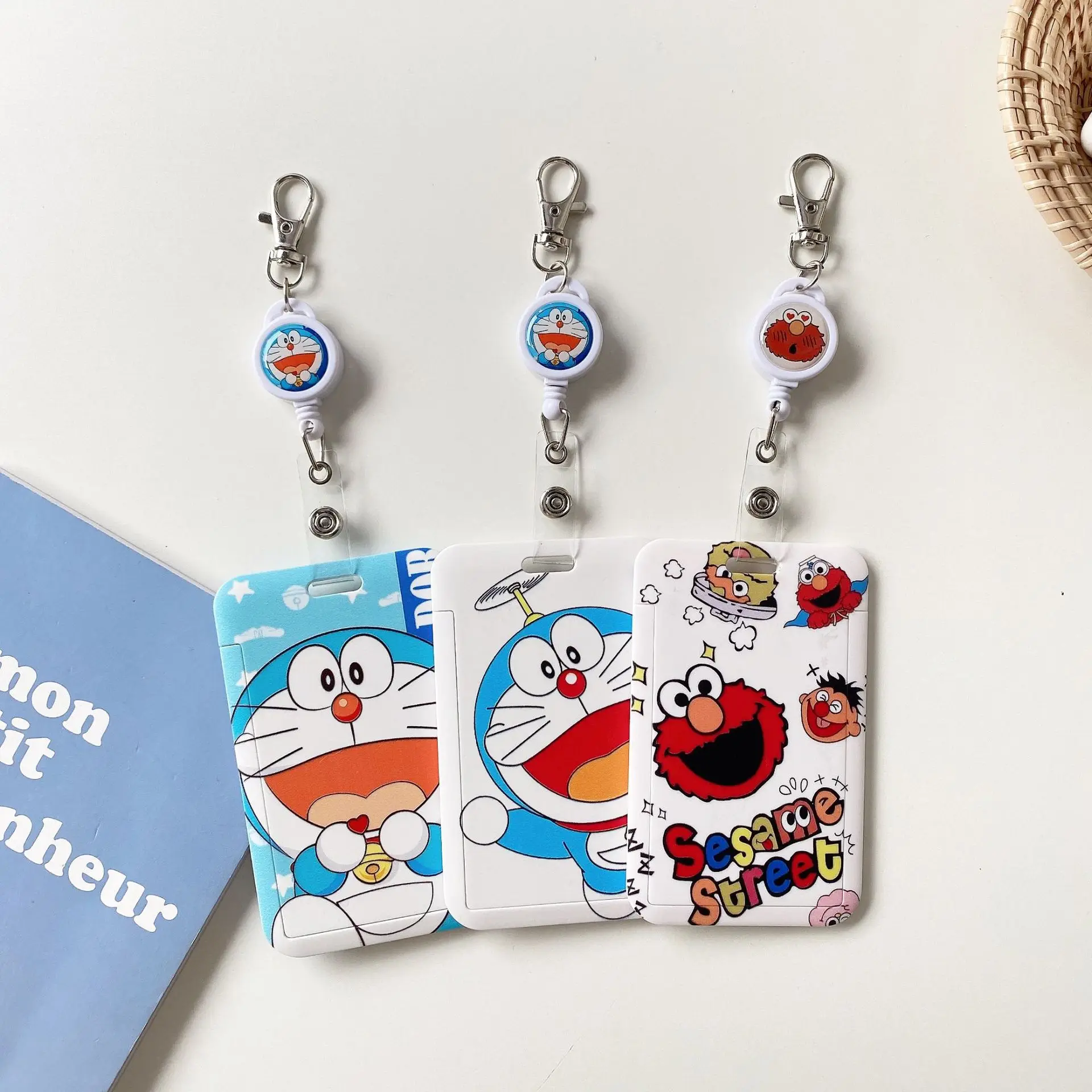 65 Mixed Luffy Anime Girls Designer Card Holder Student ID card holder luxury Cartoon Lilo Boojiboo ABS Meal Case keychain