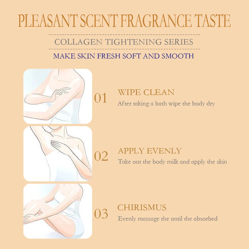 OEM 300ML Organic Retinol Instant Vitamin C Lightening Brightening Skin Whiten Moisturizing Milk Body Lotion Collagen For Women