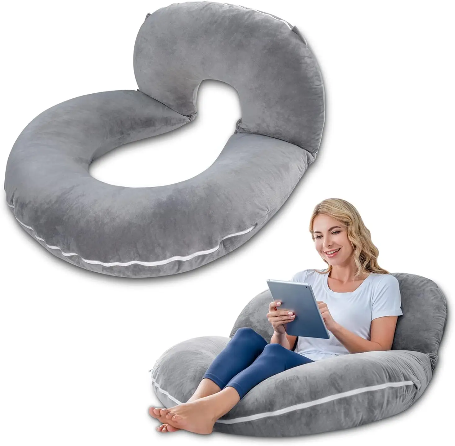 2023 New Design Back Support Nurse Relax Sit Up Reading Pillow for Bed
