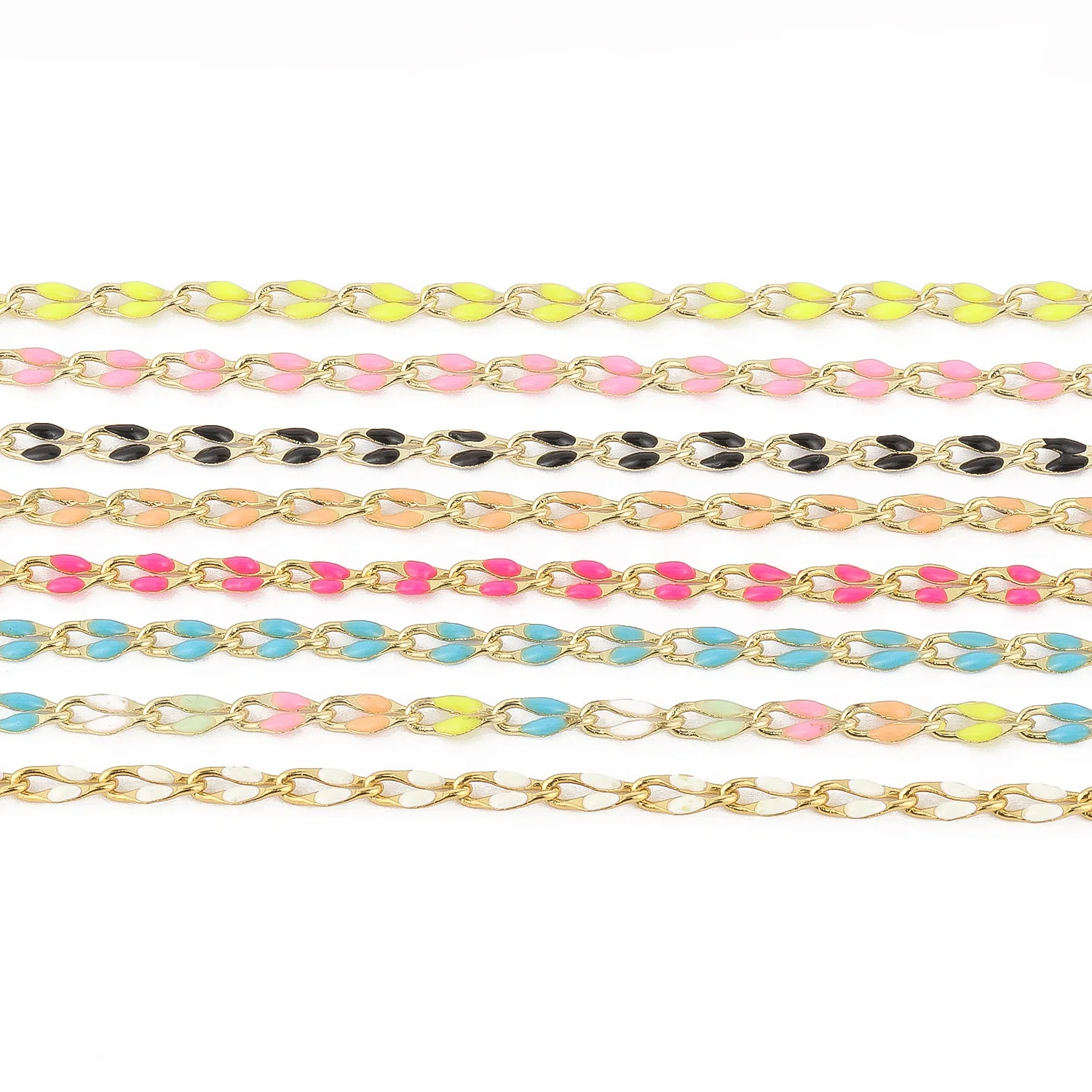 B769 colorful enamel stainless steel chain,hot gold bulk chains for necklace bracelet jewelry accessory diy