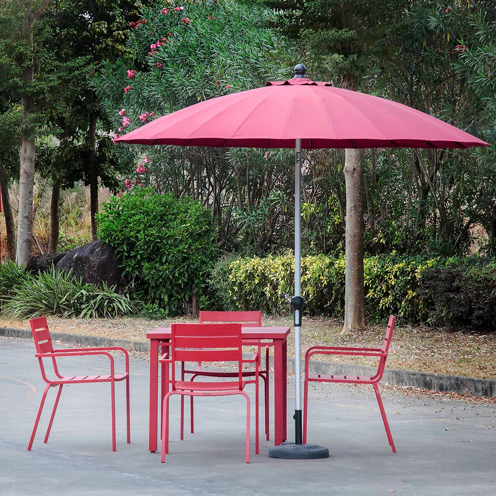 Wholesale heavy duty outdoor beach garden patio 2.5 m red sun umbrella with coffee table and chair