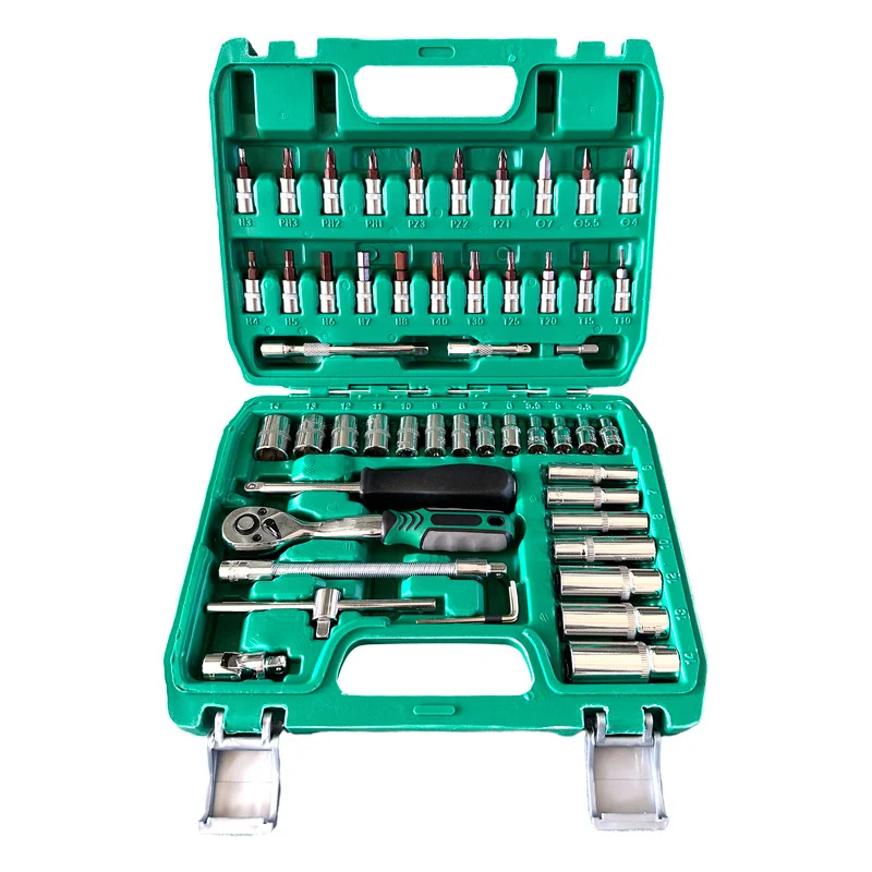 53pcs Drive Socket Set Metric Hex Bit Socket Ratchet Wrench Set for Auto Repair Household
