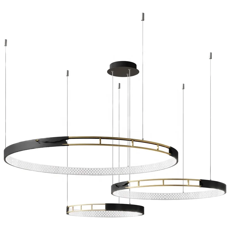 Wholesale Modern LED Chandeliers Lighting Interior Round Acrylic Pendant Lamp  for Living Room Hotel