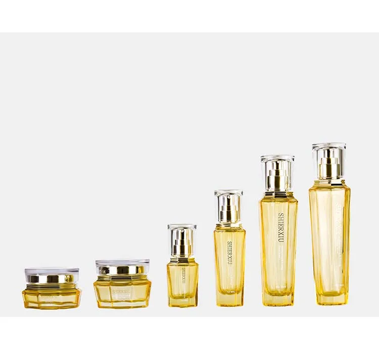 
Wholesale skincare face cream lotion bottle round square glass bottles cosmetic Jars and bottles set in aluminum ABS PP cap 