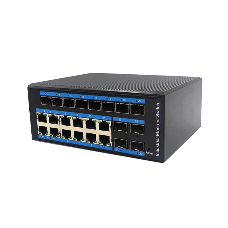 Промышленный Коммутатор Ethernet 12 портов Gigabit SFP PoE управляемый сетевой коммутатор широкого диапазона источник питания постоянного тока переключатель на