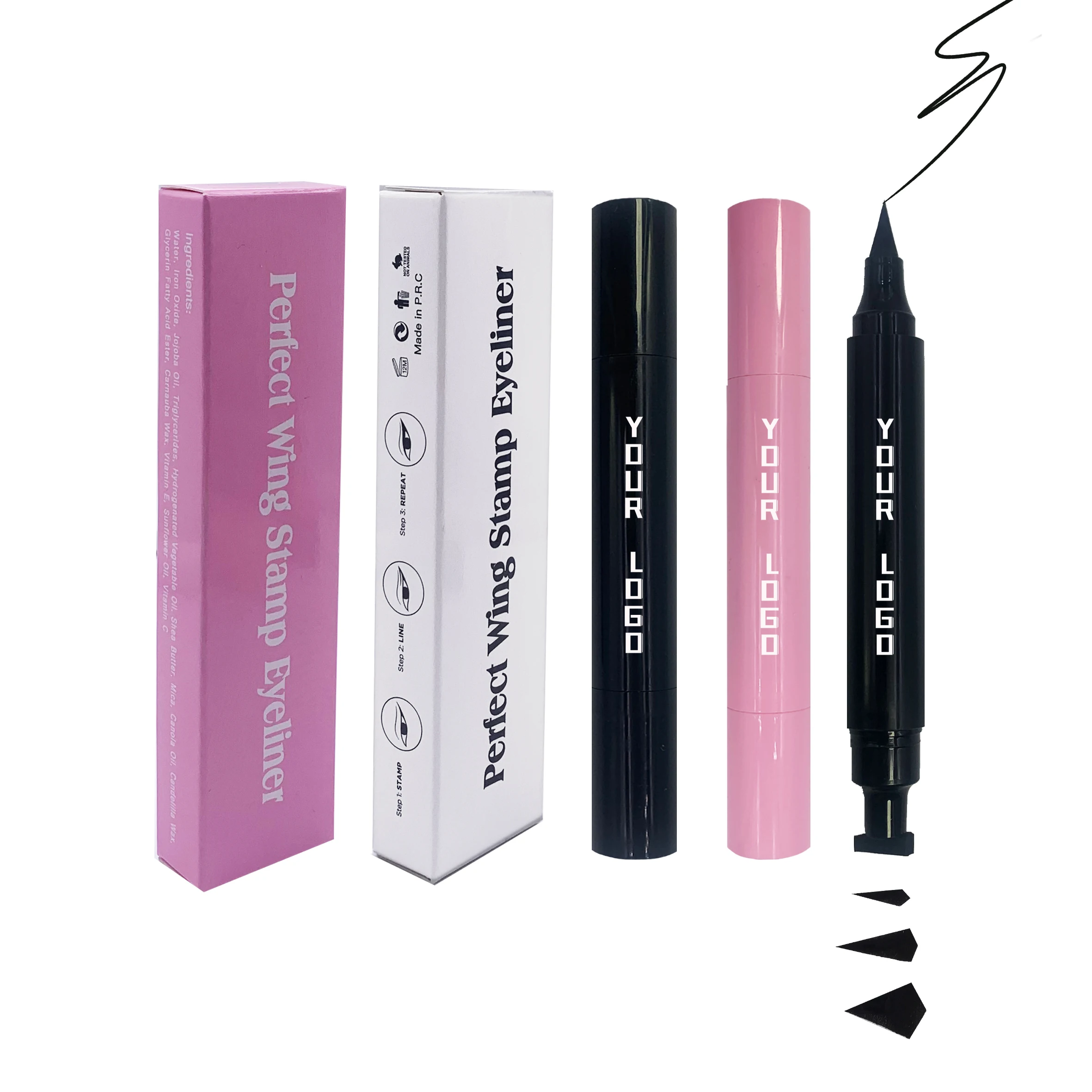 Cat Eye Waterproof Liquid Eyeliner Set 3.5g Pen Form Colorful Makeup Tools-Black Brown Purple Blue Lasting Features Eye Beauty