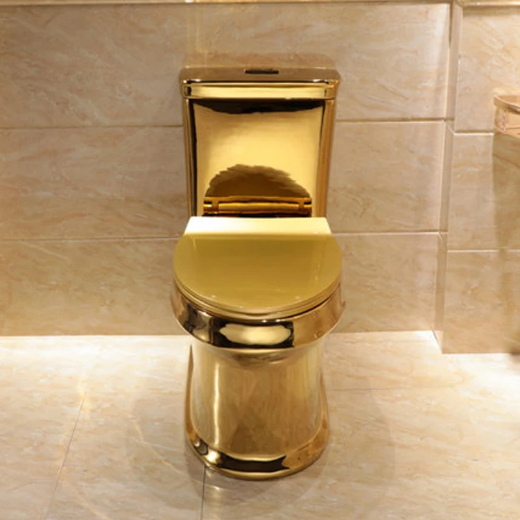 KD-15GPA Best Selling Gold Plated Bathroom Ware Ceramic Washdown or Siphonic One-piece Toilet USA Popular Sanitary Ware