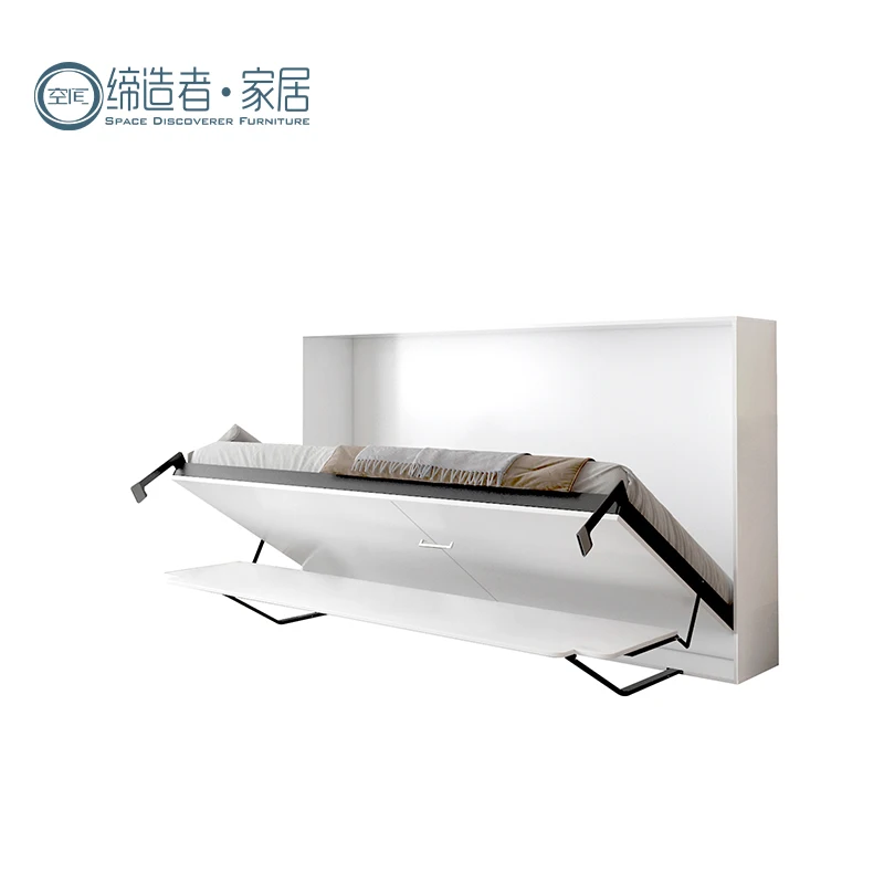 Comfort Loading Weight 500KG+ Double Full Size Wall Bed Murphy Storage Wall Mount Bed Hydraulic With Study Table