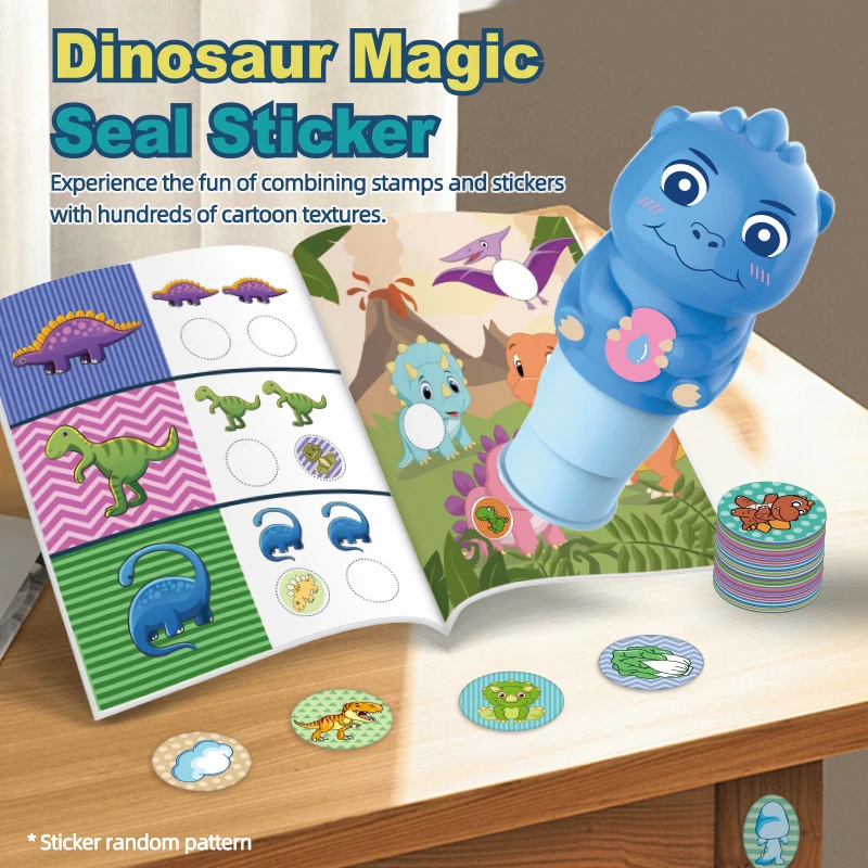 SL Waterproof Magic Sticker Stamper Seal Sticker Toy With 100 Removable Stickers And 36 Page Activity Pad