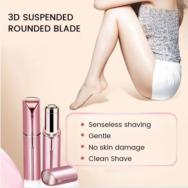 2024 Portable Battery Recarghable Electric Lipstick Style Shaver Pen Epilator Facial Hairs Remover