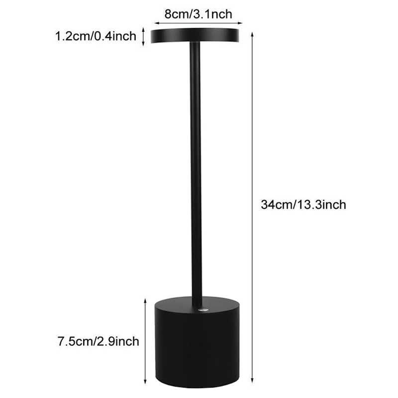 Hotel Style Energy Saving brass table lamp USB Rechargeable Battery LED Cordless Restaurant Table Lamp For Dinner