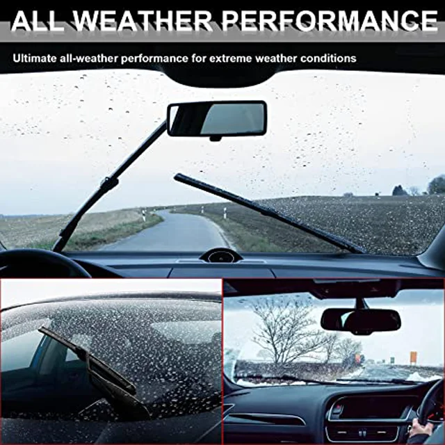 Universal Silicone Auto Parts 22/19 Inches Flat Window Windshield Wiper Blade for Various Vehicles