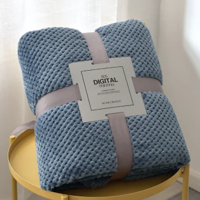 Плетеное одеяло из ананаса оптом однотонное для зимы высококачественное фланелевое полиэстера и норки