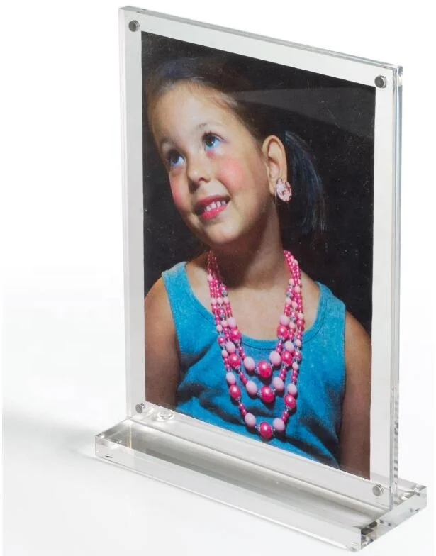 Custom T Shape Magnetic Clear Block Table Tent Acrylic Menu Sign Holder for Display