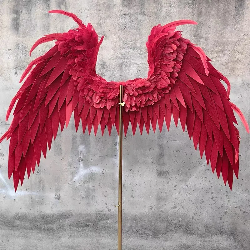 Wholesale High Quality Large Costume White Feather Angel Wings Photo Props For Stage Background Wall Decoration