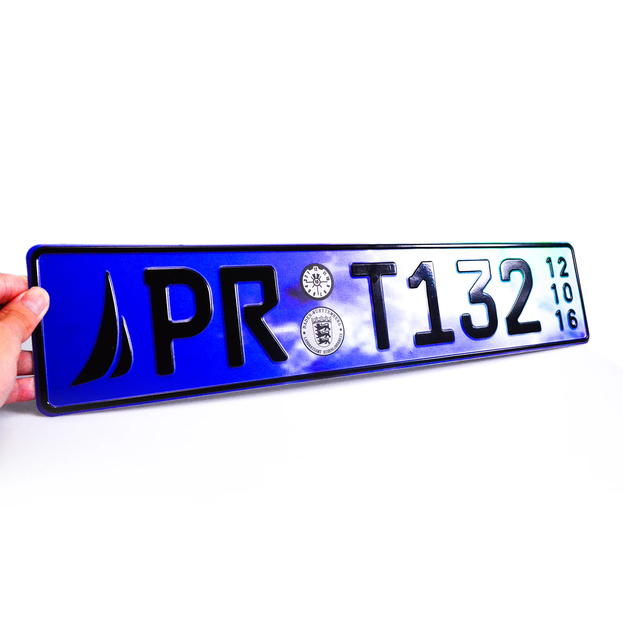 Custom Euro Number Car License Plate Covers High Quality New Customized Steel Irregular Logo Color Printing Material Decoration