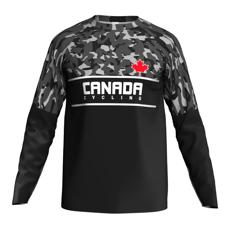 Canada New Long Motocross Shirt Downhill Cycling Jersey Tops Bicycle Wear Pro Team Race MX Off Road Mountain Red Sport Clothing