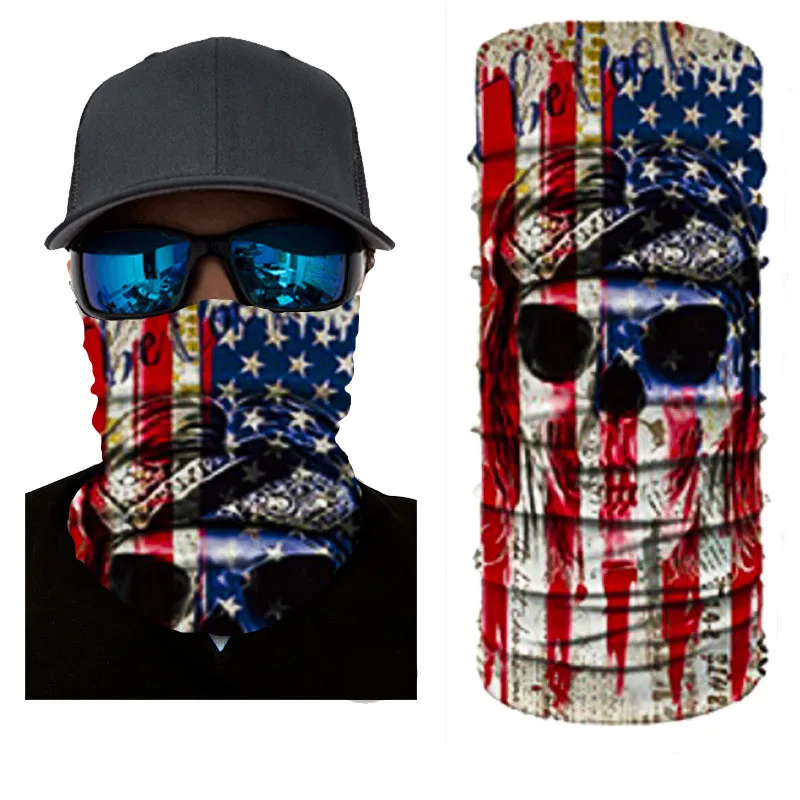 Бесшовная бандана, трубчатый головной шарф, дышащий головной убор, шейный Гетр для езды на велосипеде, пеших прогулок, бега, в американском стиле