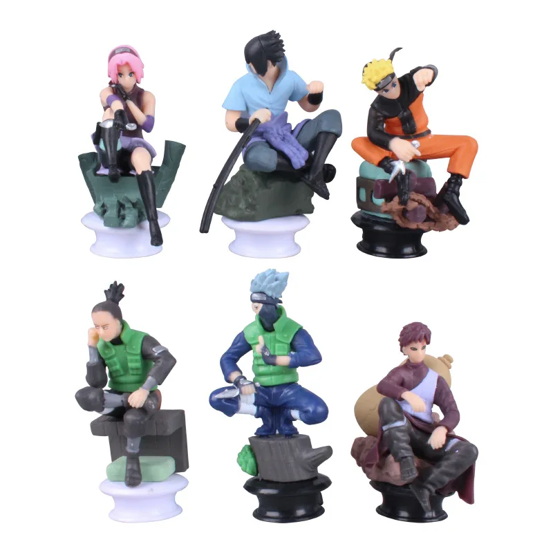 9th generation 6 chess pieces bag stock figure anime Kakashi doll model ornament