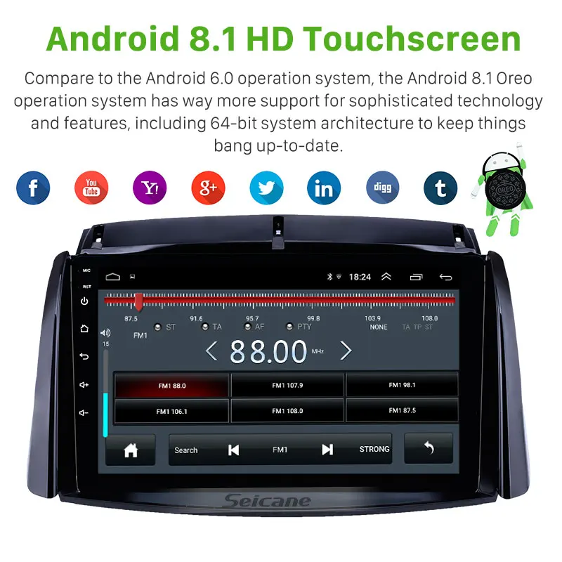 Головное устройство на Android 9 1 с HD сенсорным экраном дюймов поддержкой AUX OBD2 для Renault Koleos 2009-2016 GPS-навигация