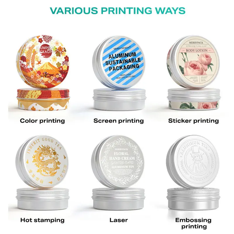 50ml Metal Packaging Tin Can Jar for Gift Aluminum Packing Tins Jars Round Empty Candles