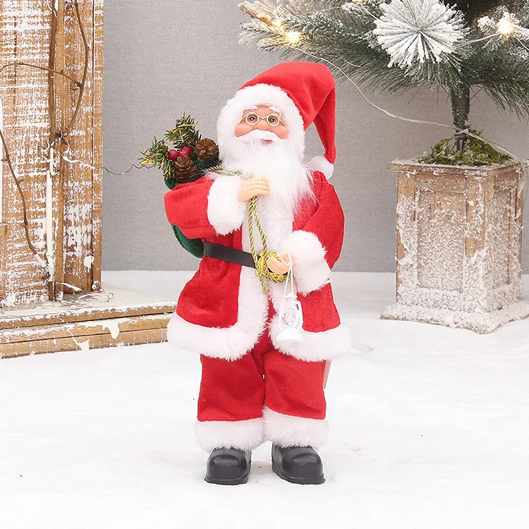 New 30 cm standing white bearded Santa Claus doll dwarf Santa Claus decorative ornaments (Factory direct sales)
