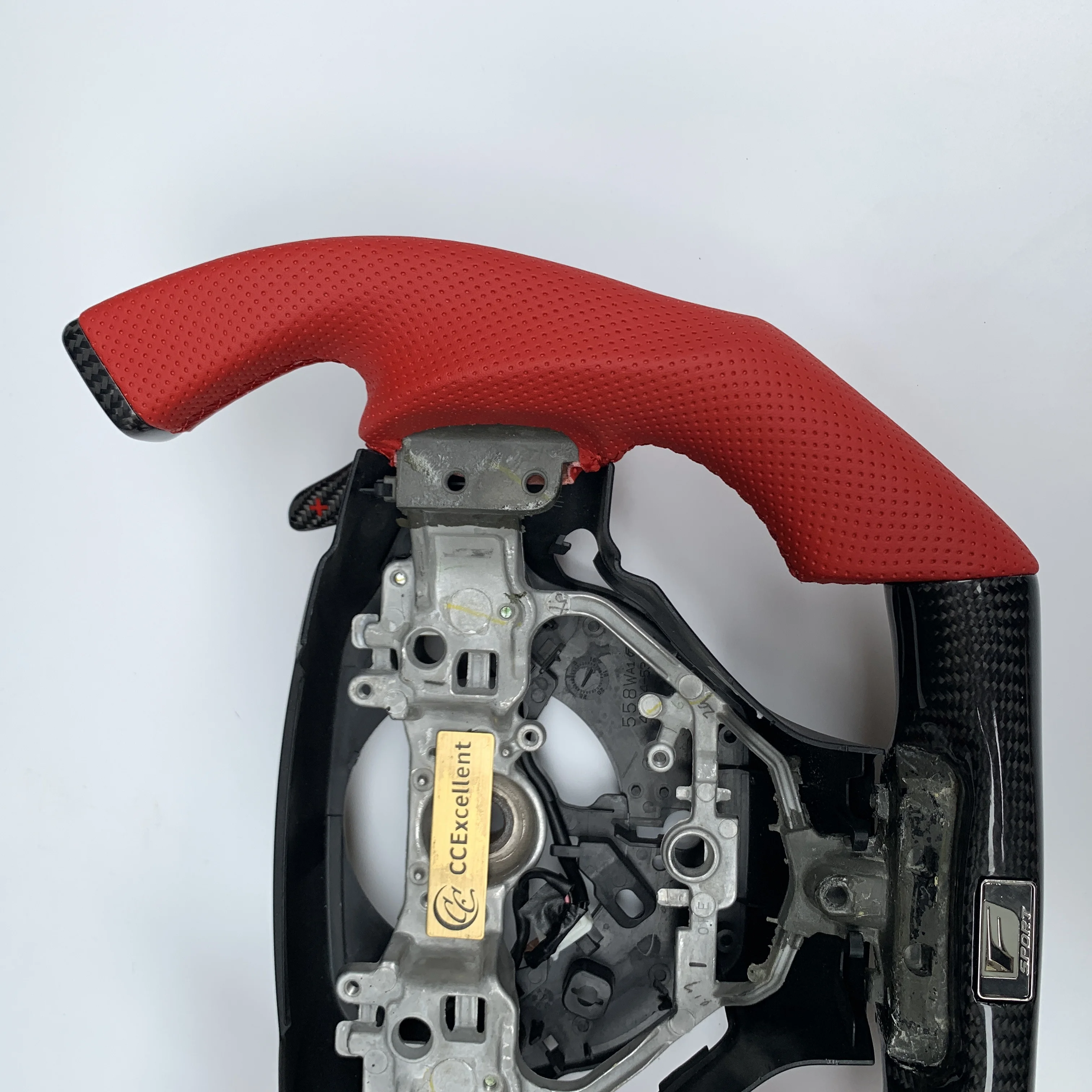 CCExcellent Factory price with gloss carbon fiber red perforated  F1 shape for Lexus is250 carbon fiber steering wheel