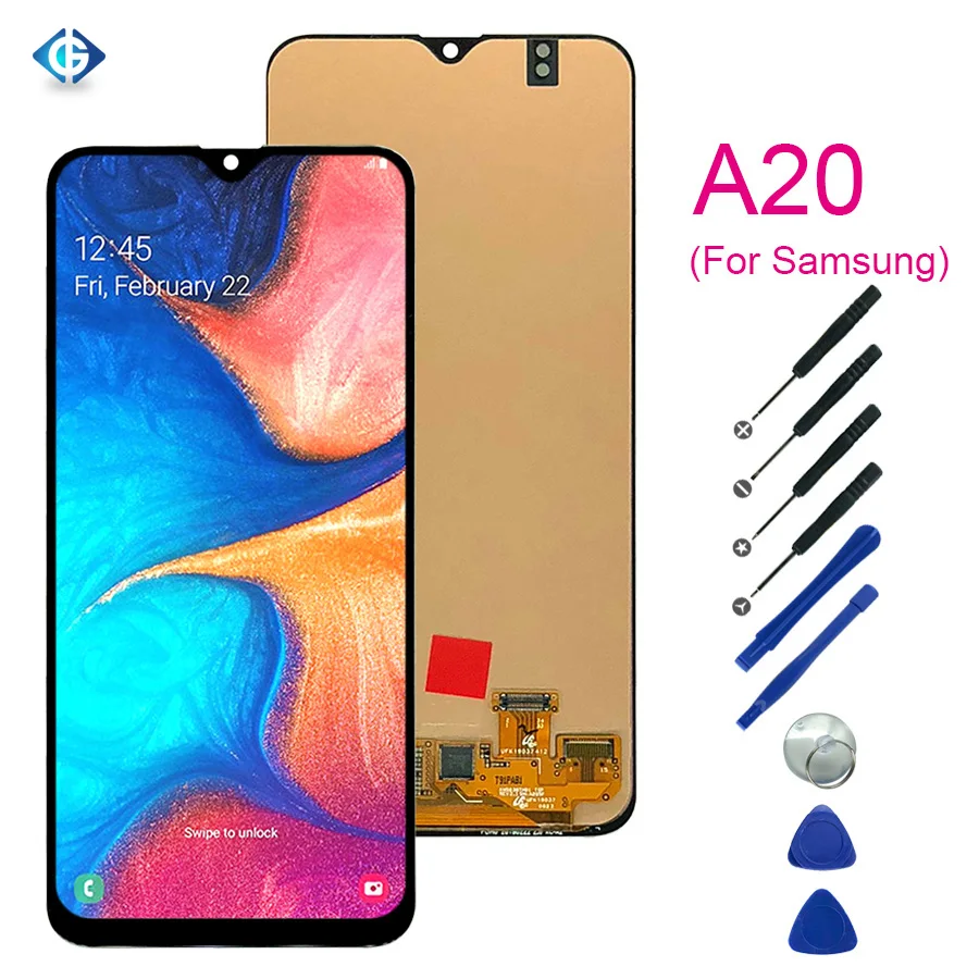 Сменный сенсорный ЖК-экран с дигитайзером на органических светодиодах для Samsung Galaxy A20