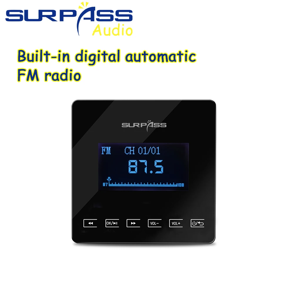  Surpass Audio Mini Stereo Blue Tooth In Wall Amplifiers Smart Home Cinema With 8Ohm 10W Bathroom Moisture-proof