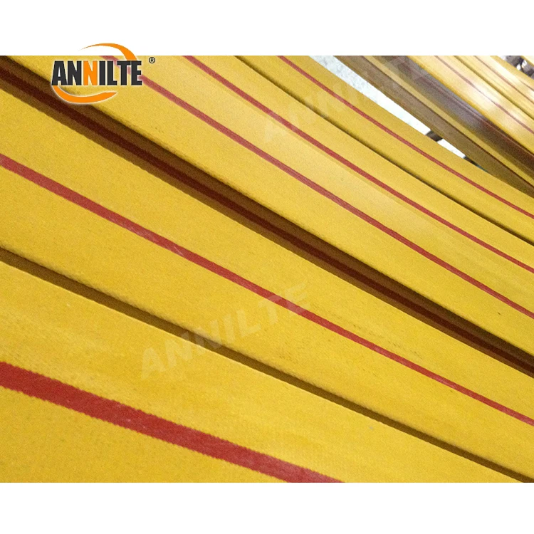 Annilte Drive belt yellow rubber canvas flat tape flat belt  industrial lifting belt