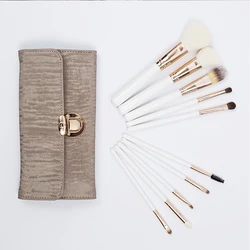 HXT-007 top quality professional rose gold private label makeup brush set cosmetics beauty tools brushes kit velours brush bag