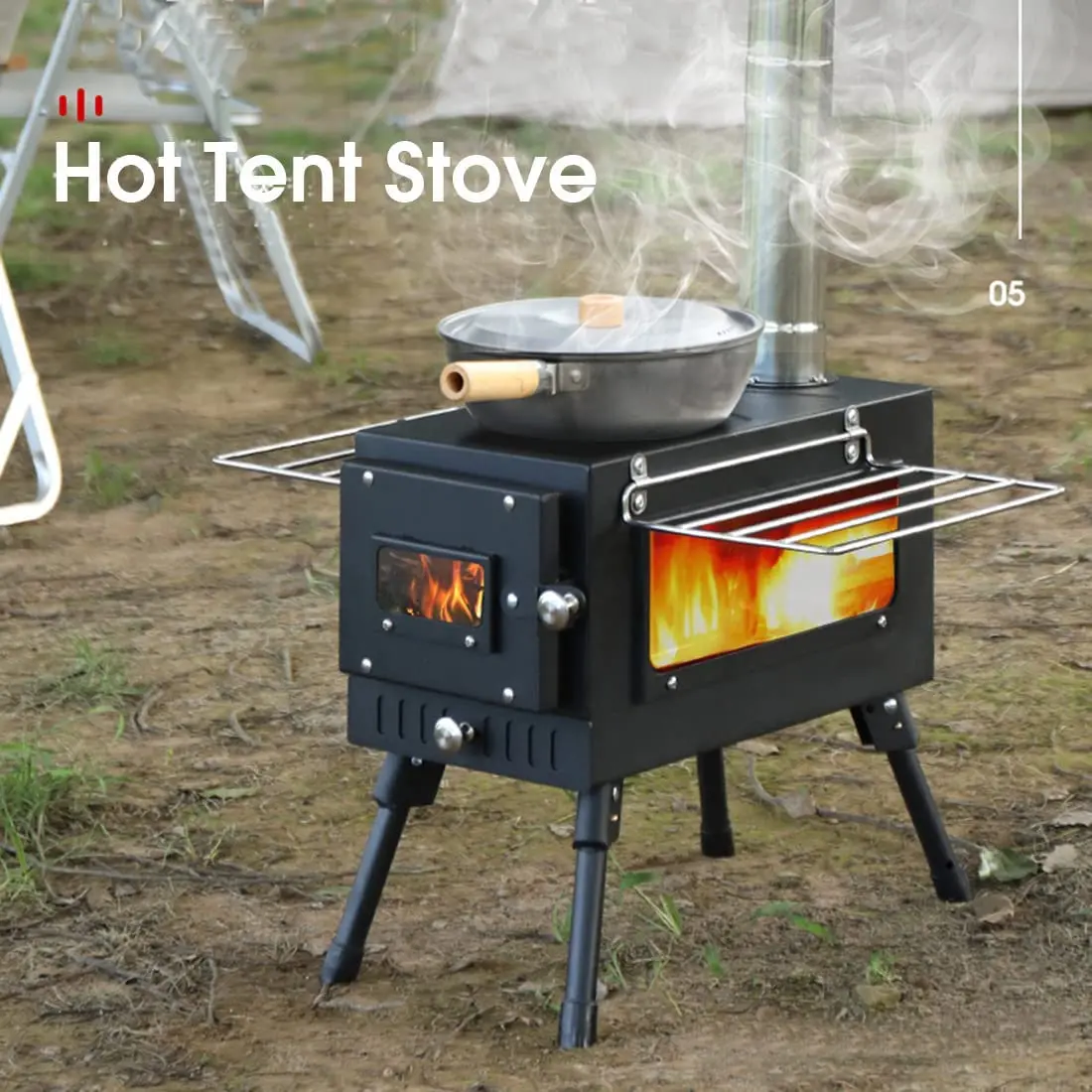 Large Size Wood Burning Stove Portable Camping Wood Hot Tent Stove For Tent, Shelter, Camping, Ice-fishing