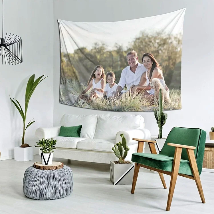 Top High Quality Reusable Design China Factory Custom Logo Printed Polyester Fabric Wall Hanging Tapestry For Home Decor