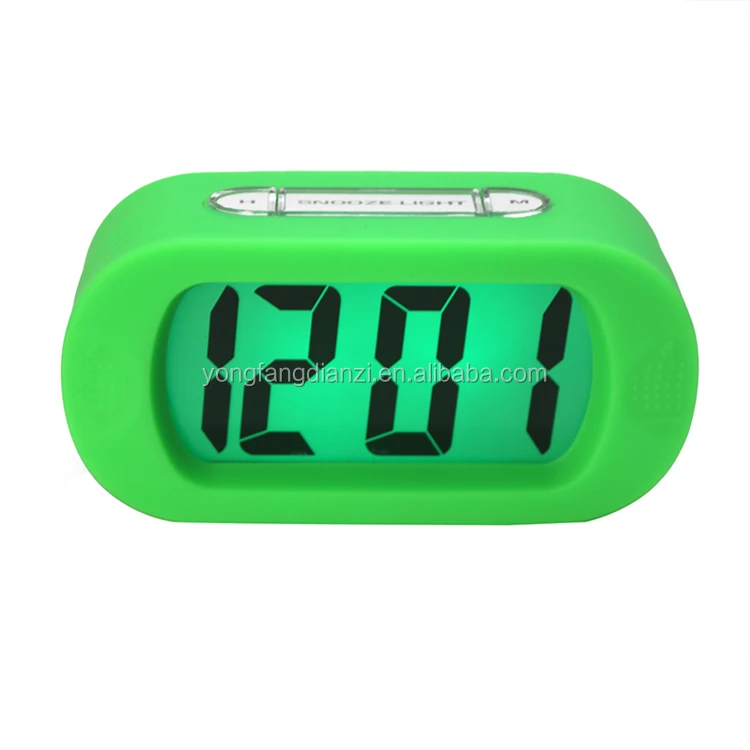 Digital Silent LCD Large Screen Desk Bedside Alarm Clock with Snooze Light Function Batteries Powered