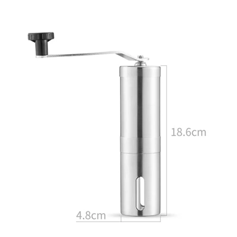 Stainless Steel Conical Burr Coffee Grinder Manual With Adjustable Setting Double Bearing Espresso Grinder