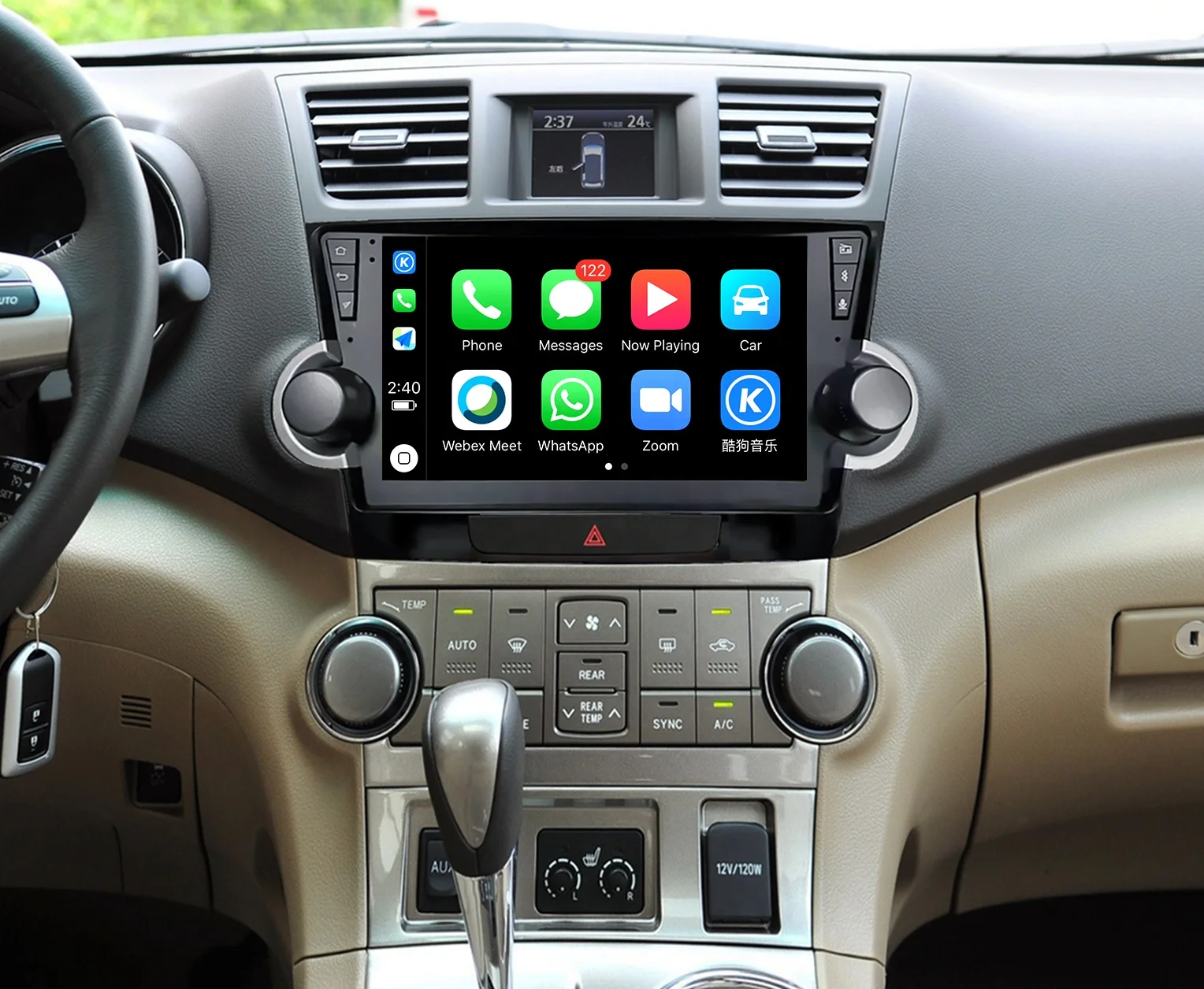 Android Car Multimedia Player For Toyota highlander 2007 2008 2009 2010 2011 2012 2013 Audio Radio video gps navigation stereo