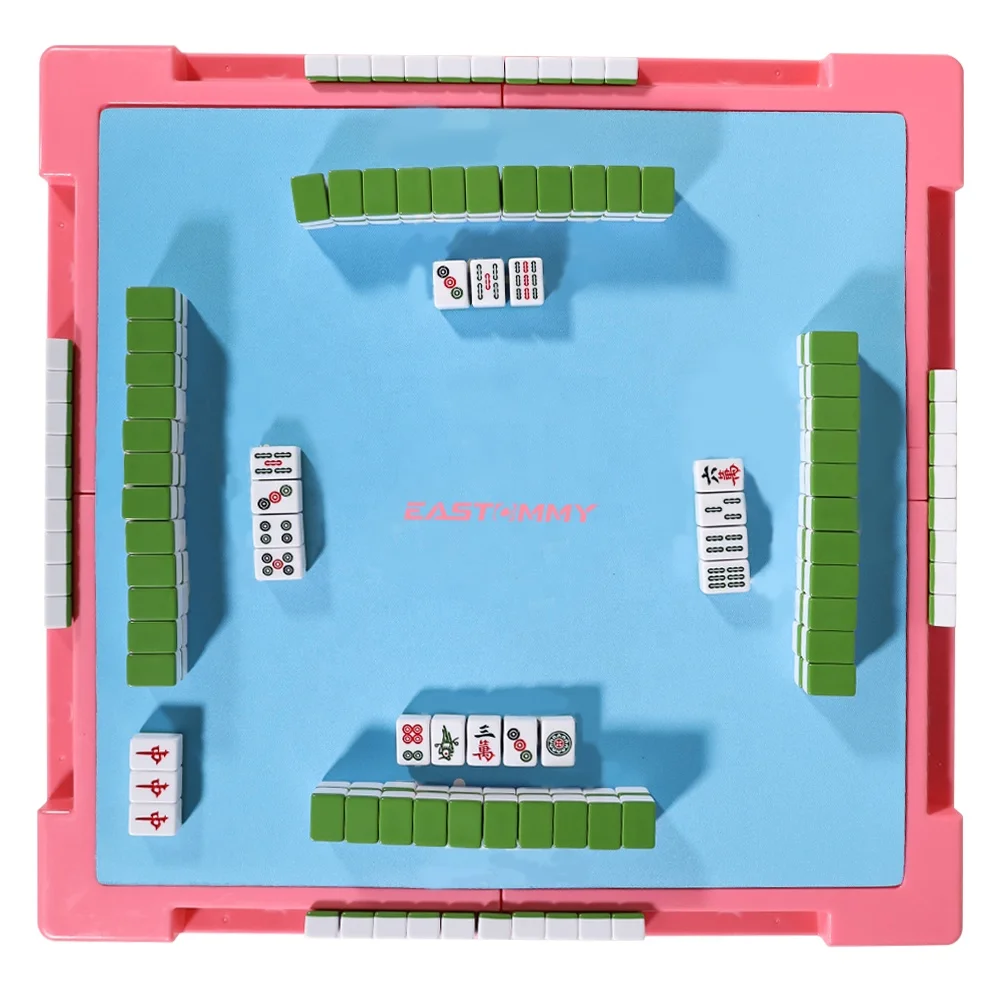 GIBBON ET-236002 Cute and quality Mini Family Game Sets mahjong 4 Player Pink Color Mah-jong Set