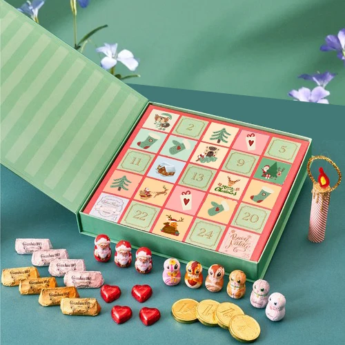 Custom Advent Avent Calendar Luxury Cardboard Paper Gift Beauty Cosmetic Packaging Christmas Box adventskalender zum befll