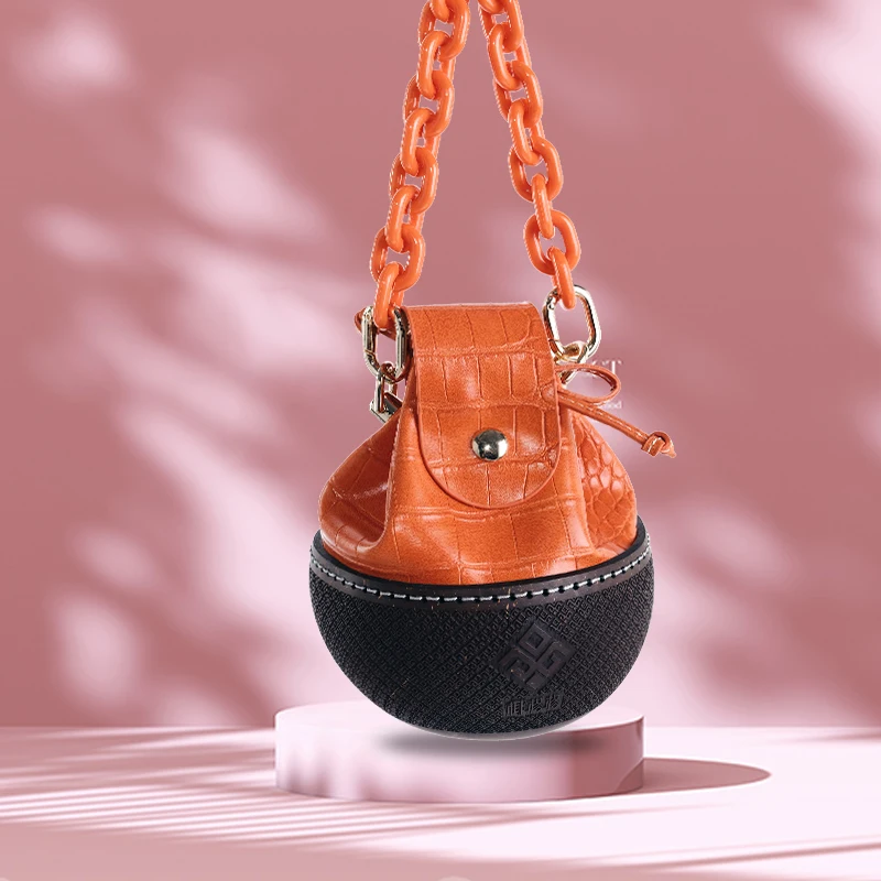 Hot sale business gift set luxury hand-made coconut shell carving handicraft women handbags custom logo goodies gift