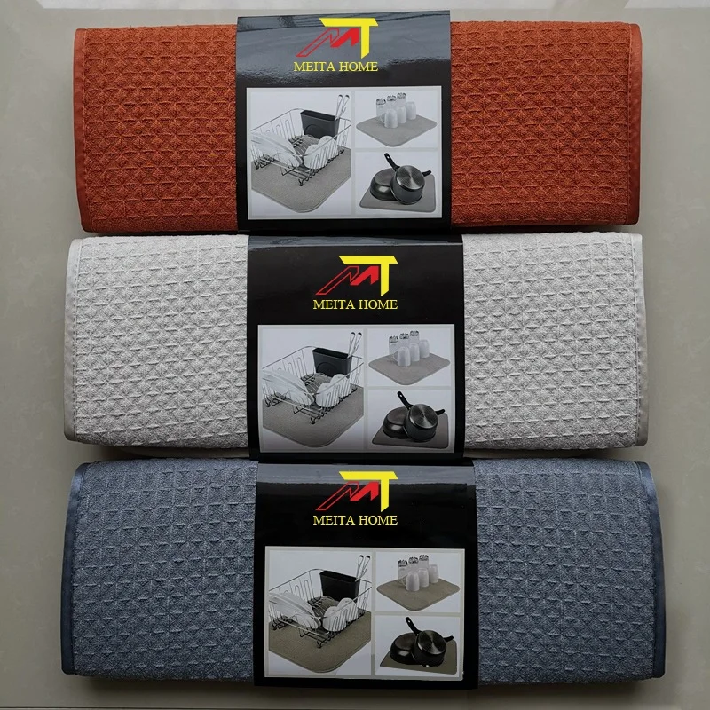 Кухонные принадлежности 100% из микрофибры, высокопрочный Впитывающий Коврик для сушки, прямоугольник, Быстросохнущий коврик для домашних и офисных ресторанов