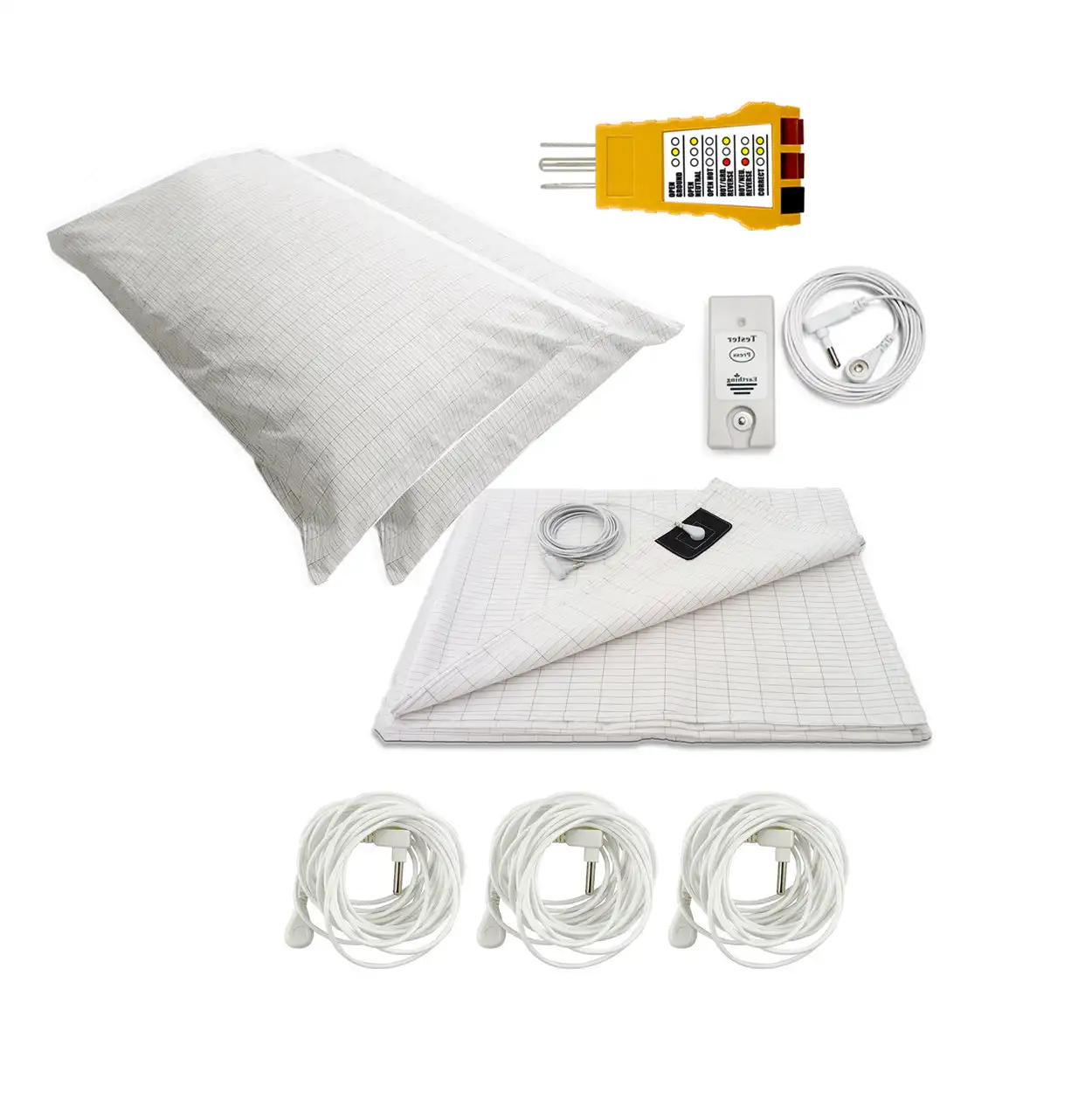 ESD Grounding Bed Sheet Silver Conductive Earthing Sheet for Reduce Stress Better Sleep