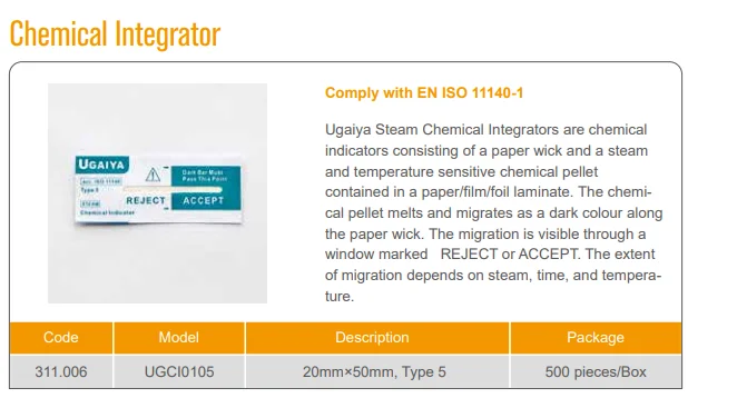 2022  Hot Sale  Autoclave Vcauum Steam  Sterilizer Validation Test Class 5 Chemical Indicator Strip