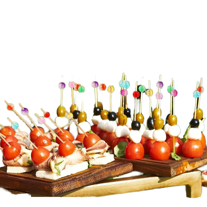 Hot Sale Customization Factory Direct Creativity Cocktail Party Toothpick Flag Pick Christmas Eco-friendly Flat Food Toothpick