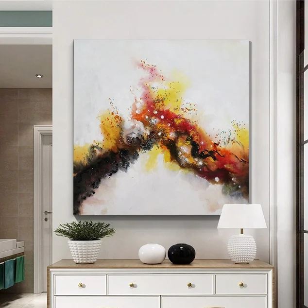 Netion top seller custom handmade abstract modern line wall art canvas oil painting landscape painting